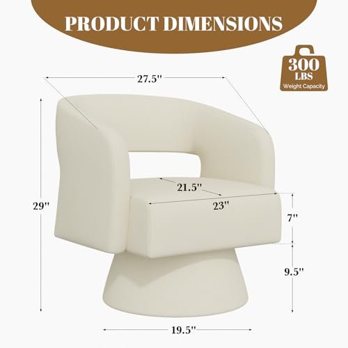 Luxanimarion - Luxanimarion Swivel Barrel Accent Chair