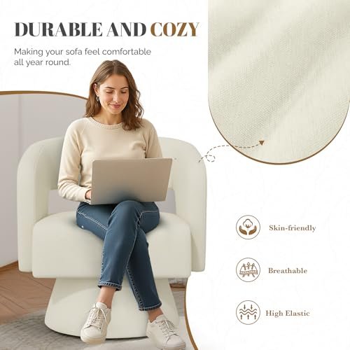 Luxanimarion - Luxanimarion Swivel Barrel Accent Chair